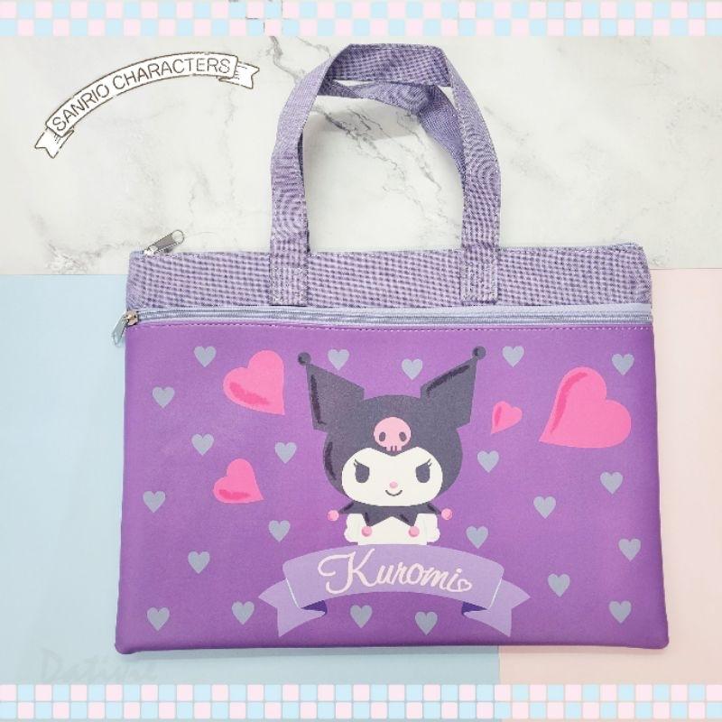 「日本🇯🇵」資料袋(手提袋)-三麗鷗SANRIO 庫洛米紫/庫洛米黑/雙子星/KITTY 正版授權-細節圖6