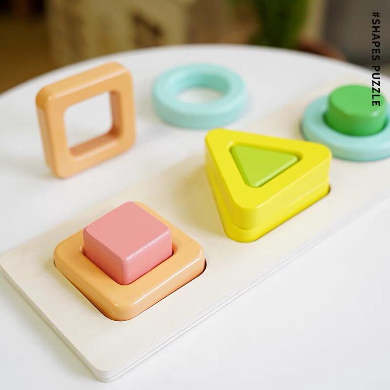 Busycat 圖形顏色認識拼板 益智玩具 形狀配對 寶寶手抓板 寶寶幾何形狀認知玩具 幾何形狀 幼兒教育首選-細節圖2