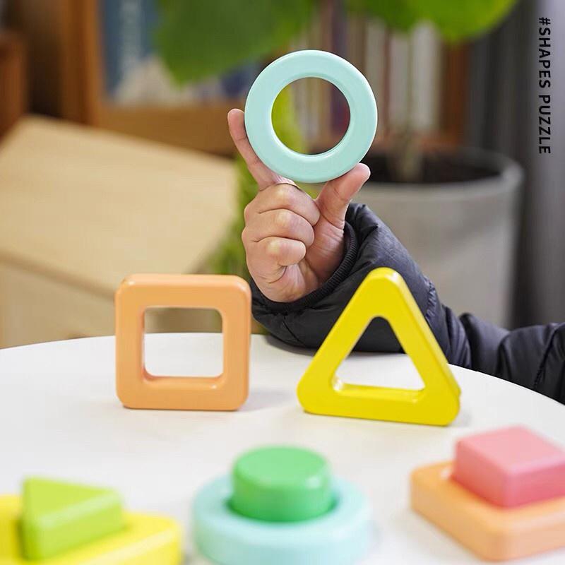 Busycat 圖形顏色認識拼板 益智玩具 形狀配對 寶寶手抓板 寶寶幾何形狀認知玩具 幾何形狀 幼兒教育首選-細節圖3