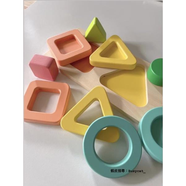 Busycat 圖形顏色認識拼板 益智玩具 形狀配對 寶寶手抓板 寶寶幾何形狀認知玩具 幾何形狀 幼兒教育首選-細節圖7