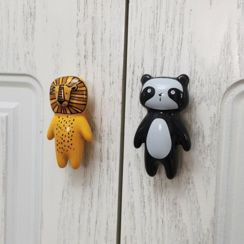 高檔卡通拉手兒童房衣櫃拉手可愛動物造型櫃門把手獅子熊貓櫥櫃