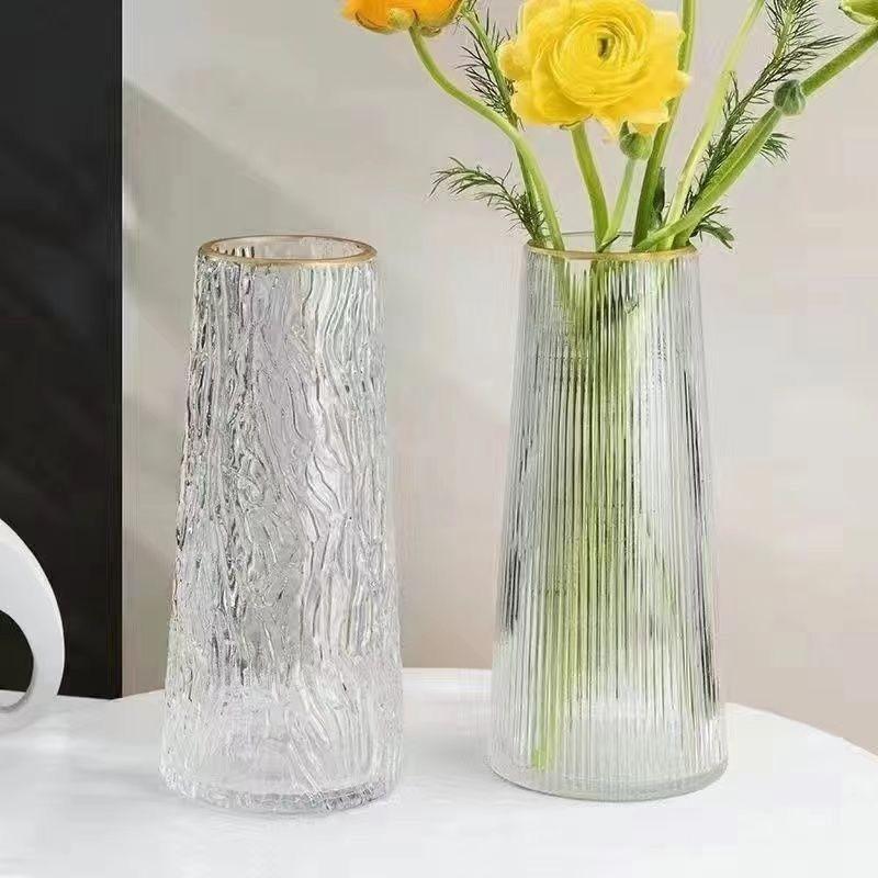 簡約透明玻璃花瓶桌面插花水養乾燥花鮮花花瓶ins風高顏值客廳擺件-細節圖3
