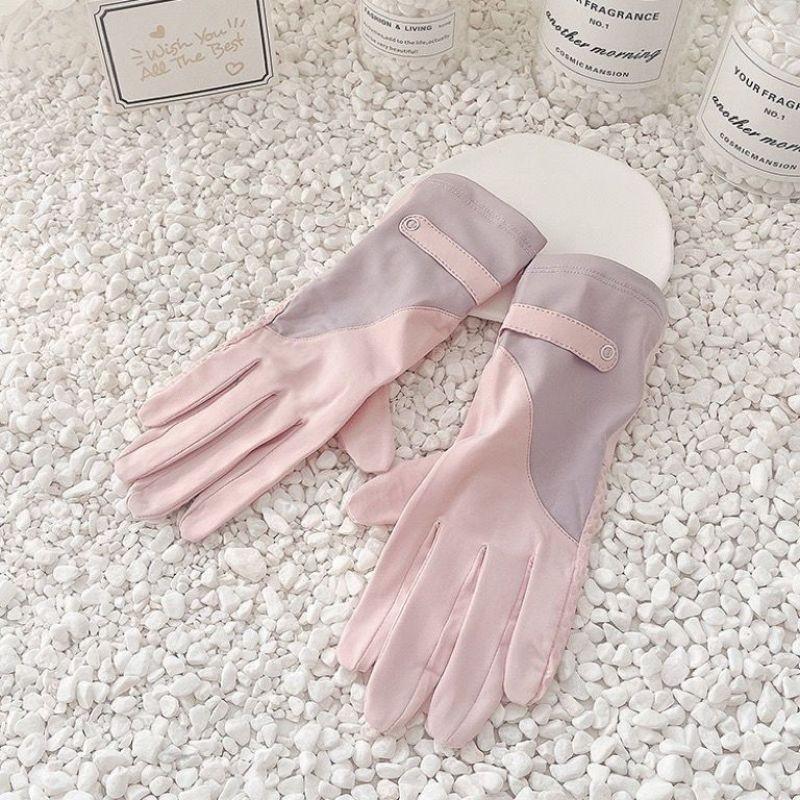 夏季女防曬手套防紫外線冰袖冰絲觸屏戶外防滑自行車薄款開車騎行-細節圖3