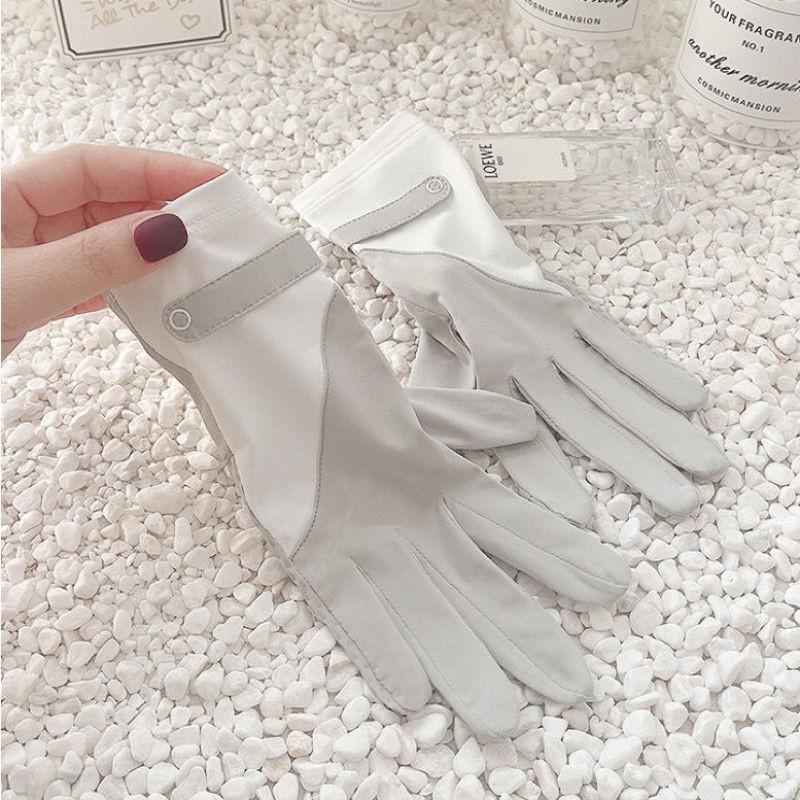 夏季女防曬手套防紫外線冰袖冰絲觸屏戶外防滑自行車薄款開車騎行-細節圖5