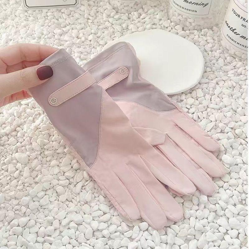 夏季女防曬手套防紫外線冰袖冰絲觸屏戶外防滑自行車薄款開車騎行-細節圖6