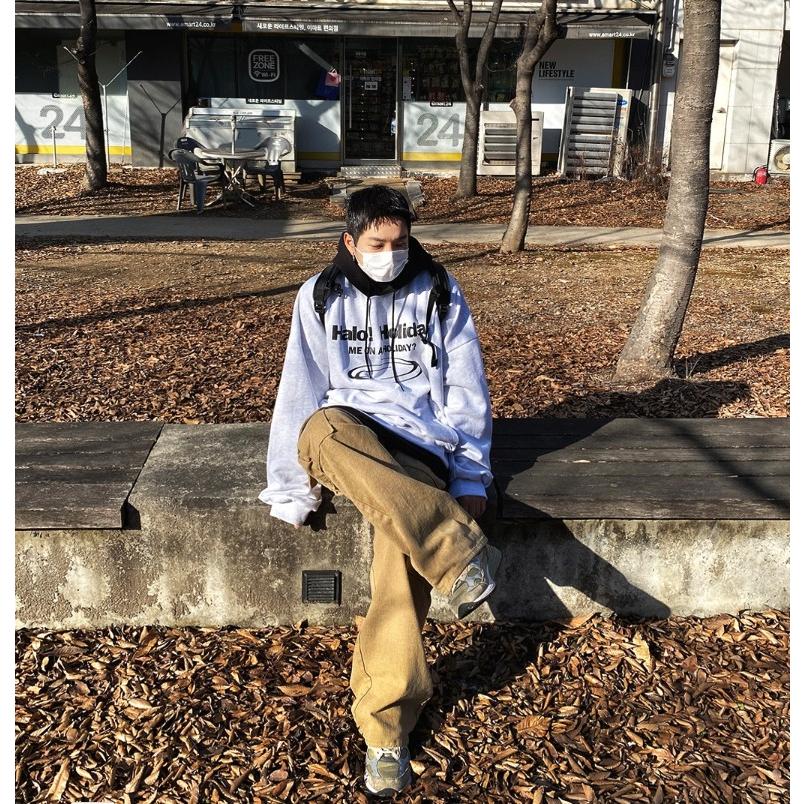 拼接撞色重磅寬大帽T 帽T 韓版 帽踢 情侶衣 長袖  刺繡 內刷毛 寬鬆 男女皆可 落肩 男裝 撞色感-細節圖7