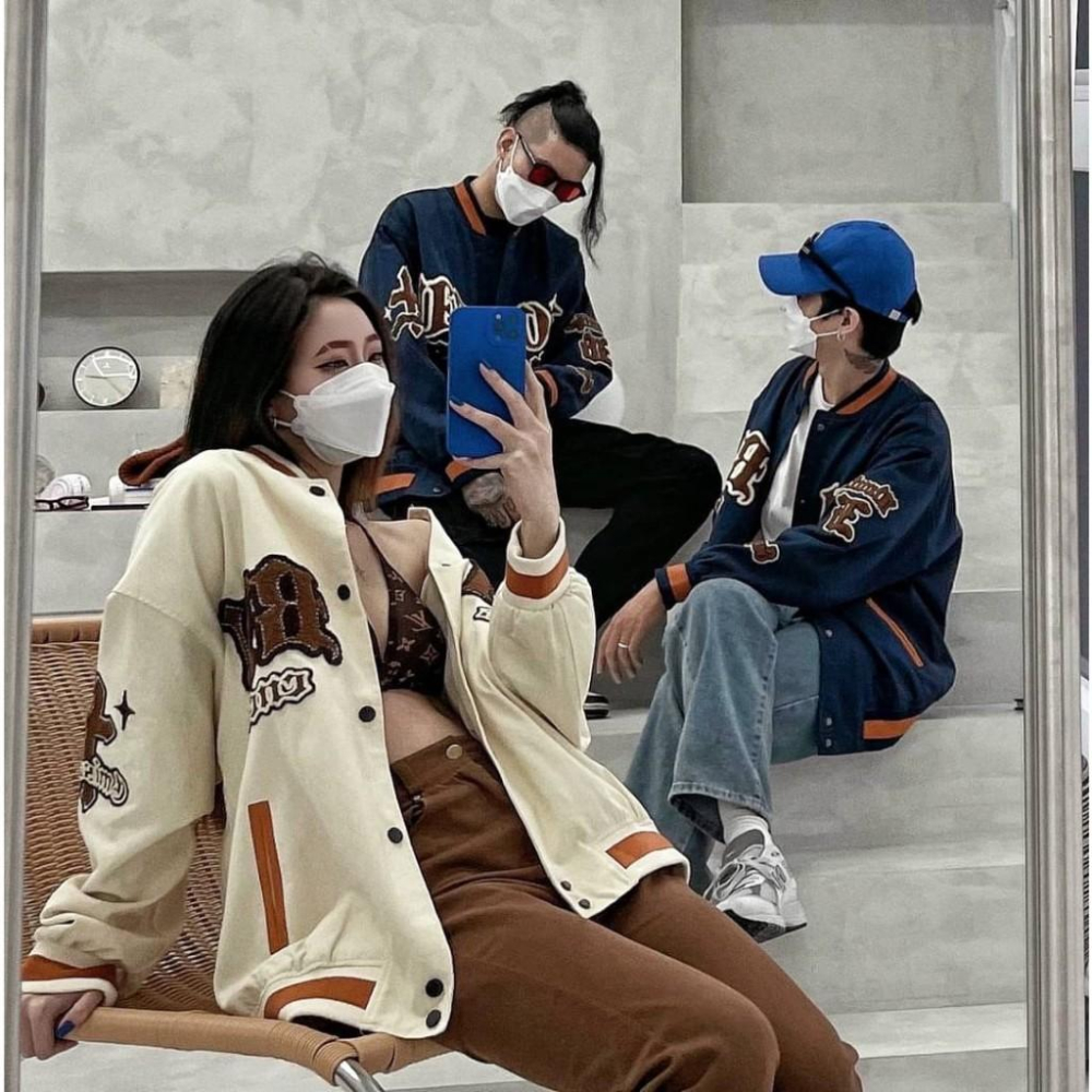 超厚重磅羅紋配色拼布刺繡棒球外套 棒球外套 夾克 2219-細節圖4