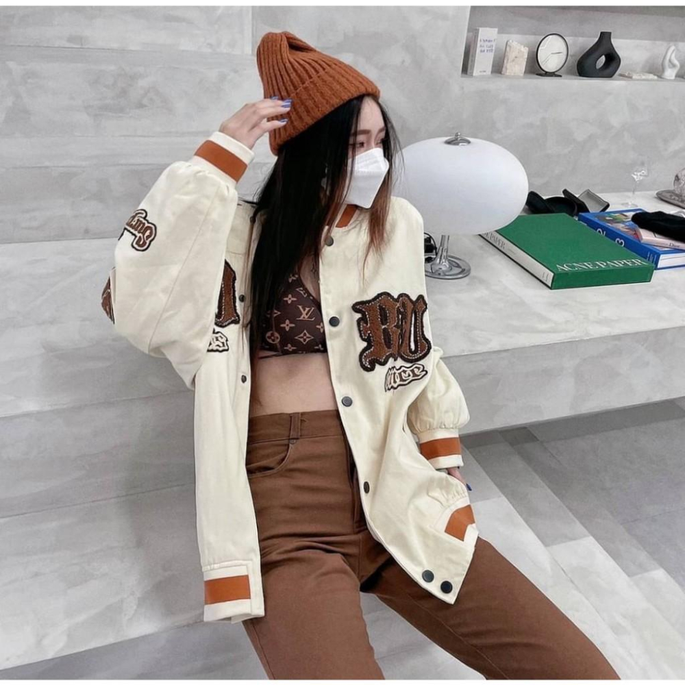 超厚重磅羅紋配色拼布刺繡棒球外套 棒球外套 夾克 2219-細節圖7