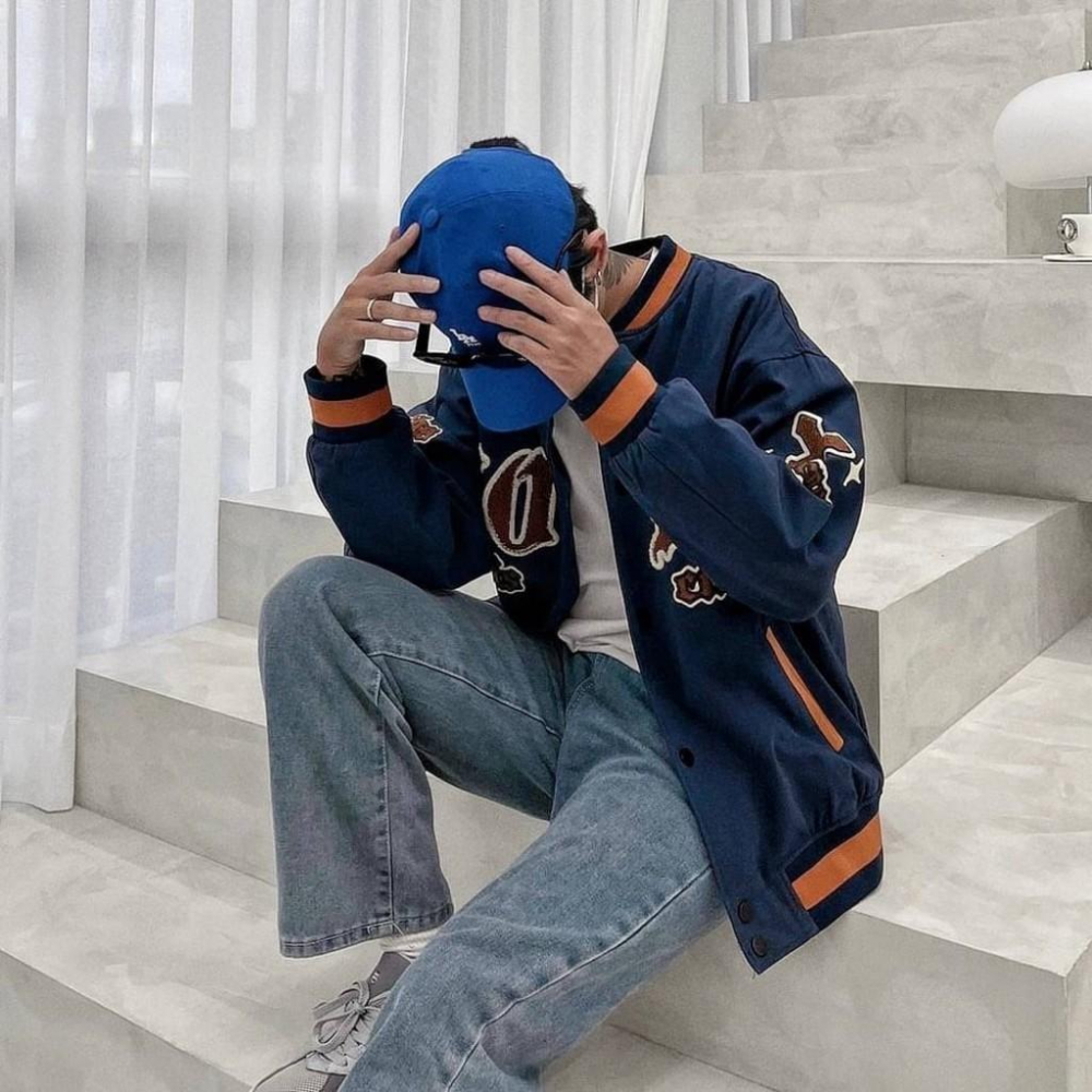 超厚重磅羅紋配色拼布刺繡棒球外套 棒球外套 夾克 2219-細節圖8