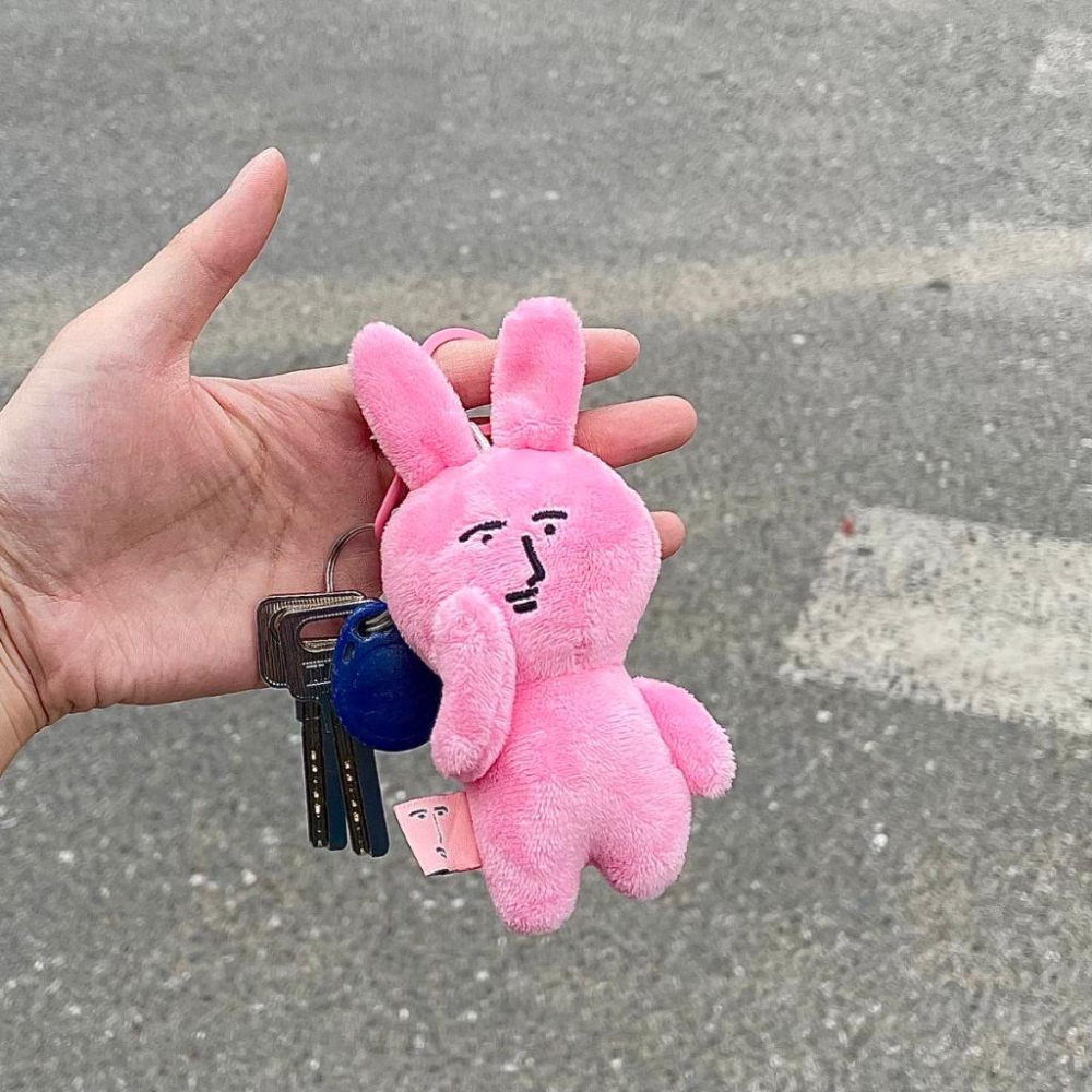 粉紅兔子 搞笑吊飾 掛件 兔子 💘🤩 交換禮物 情人節 粉紅 兔子-細節圖2