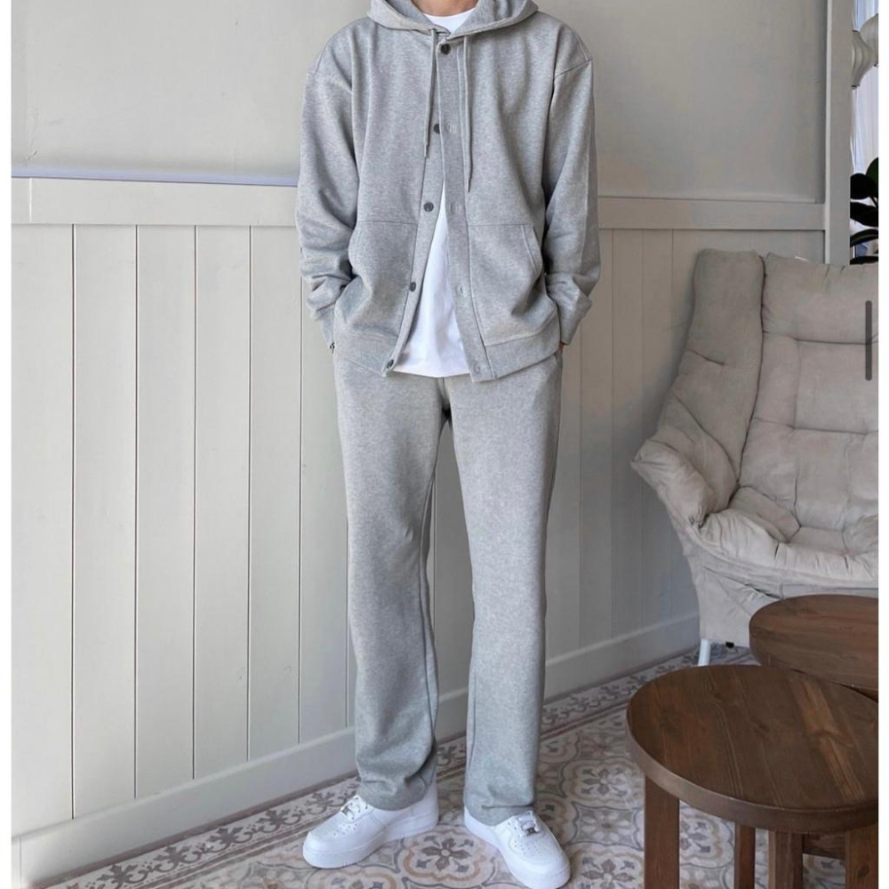 韓系舒適落地褲 灰/黑 落地褲 長褲 棉褲-細節圖3