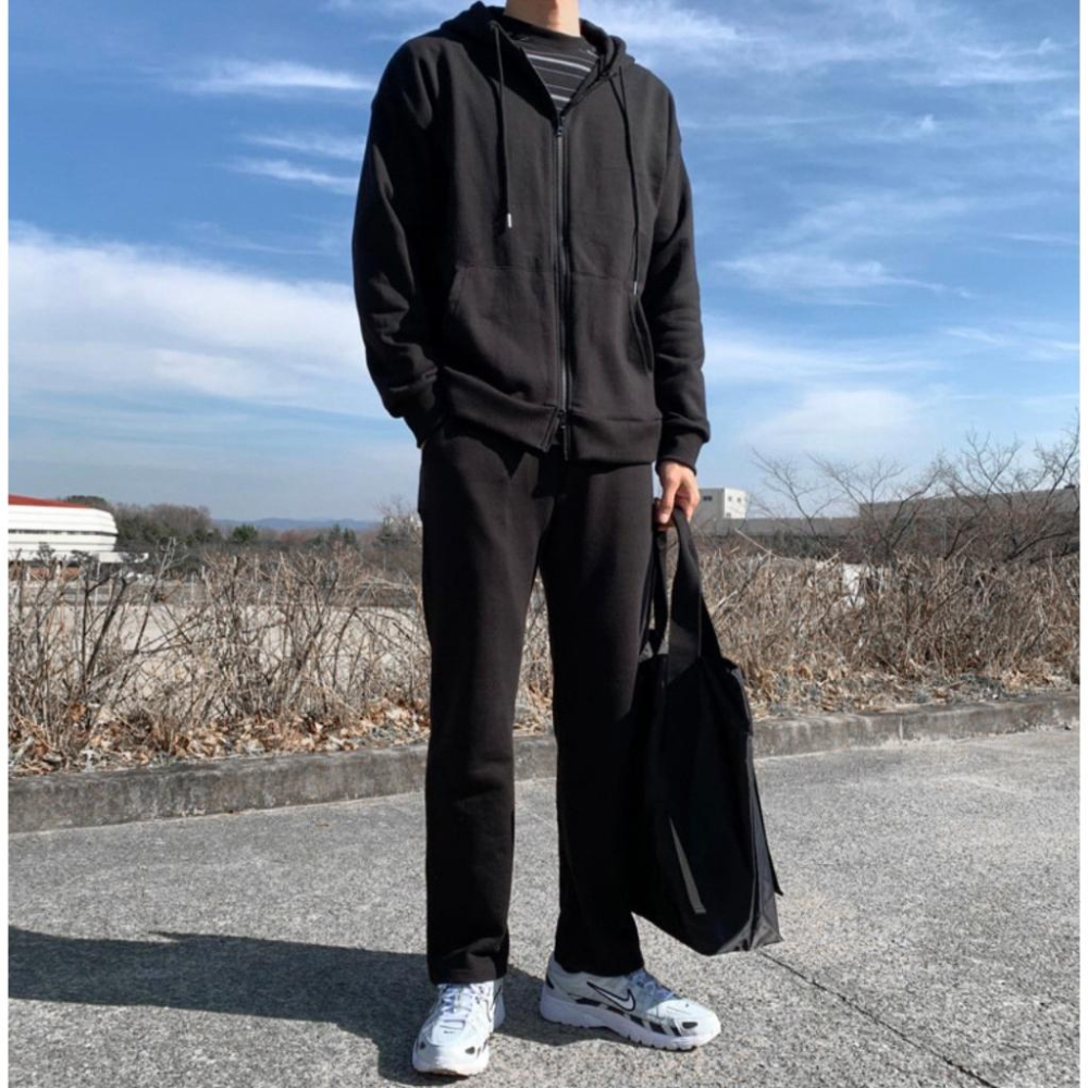 韓系舒適落地褲 灰/黑 落地褲 長褲 棉褲-細節圖4