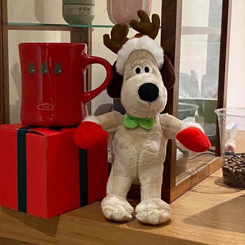 聖誕小狗 交換禮物 酷狗 娃娃 掌門狗 ins 23cm 玩偶 毛絨玩具 卡通 Gromit 兔子 酷狗寶貝 狗 禮物-細節圖2