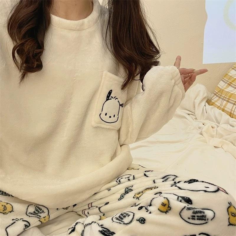 小狗睡衣 睡衣 帕恰狗 居家 衣服 長褲 保暖 珊瑚絨 冬天必備-細節圖4