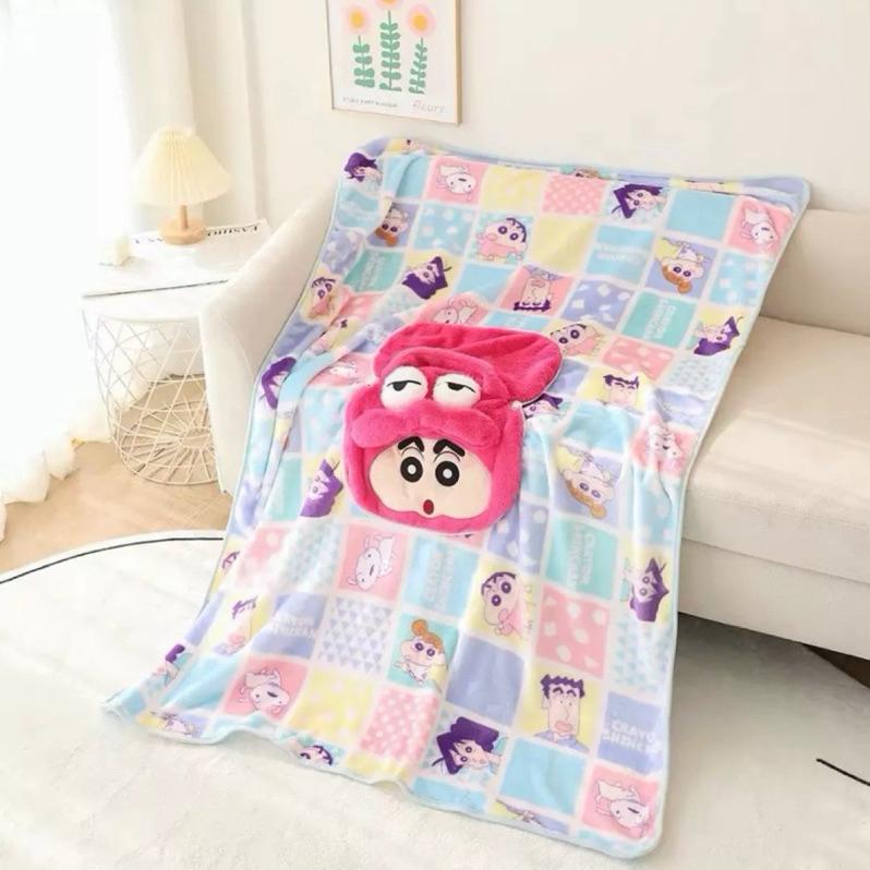 蠟筆小新兩用毯 交換禮物 毯子 被子 車用 小新 靠枕-細節圖7