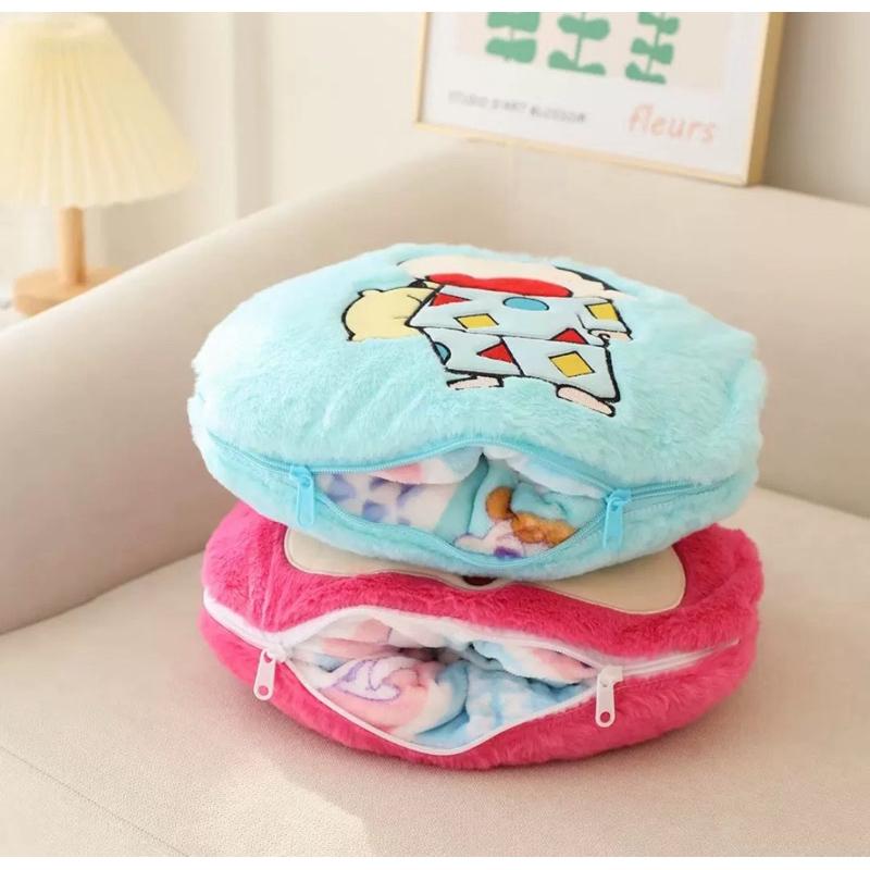 蠟筆小新兩用毯 交換禮物 毯子 被子 車用 小新 靠枕-細節圖9