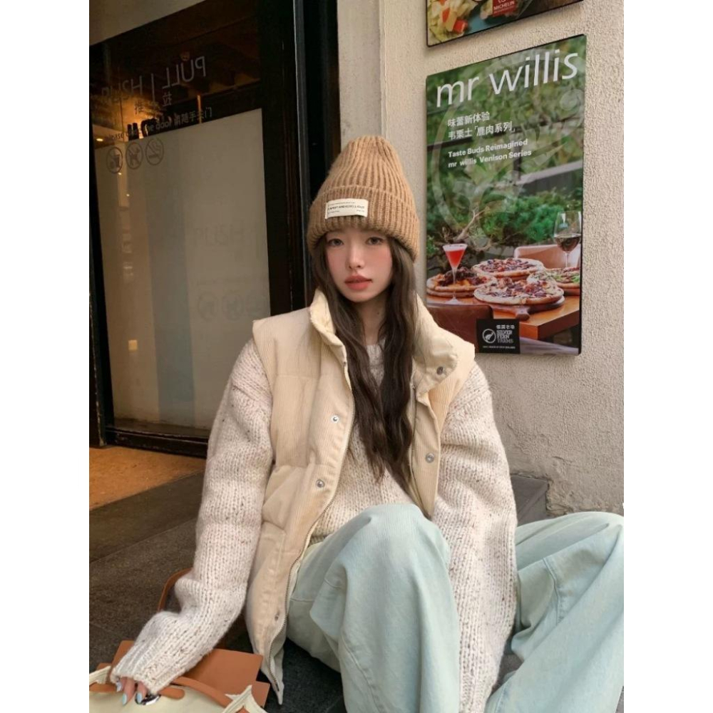 燈芯絨保暖立領背心 外套 背心 女裝 保暖 冬天-細節圖2