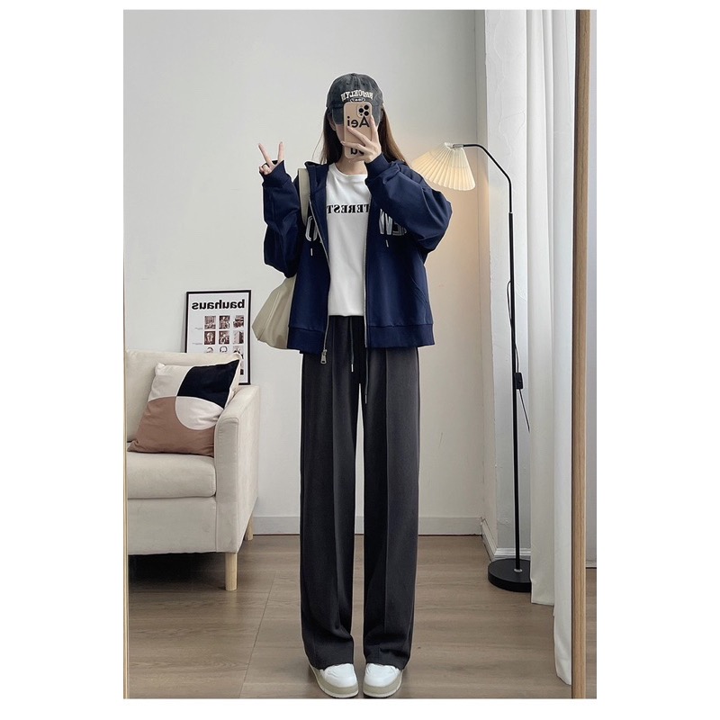 minmin  小個子到高個子都能穿的落地棉褲 棉質落地褲 闊腿褲-細節圖6