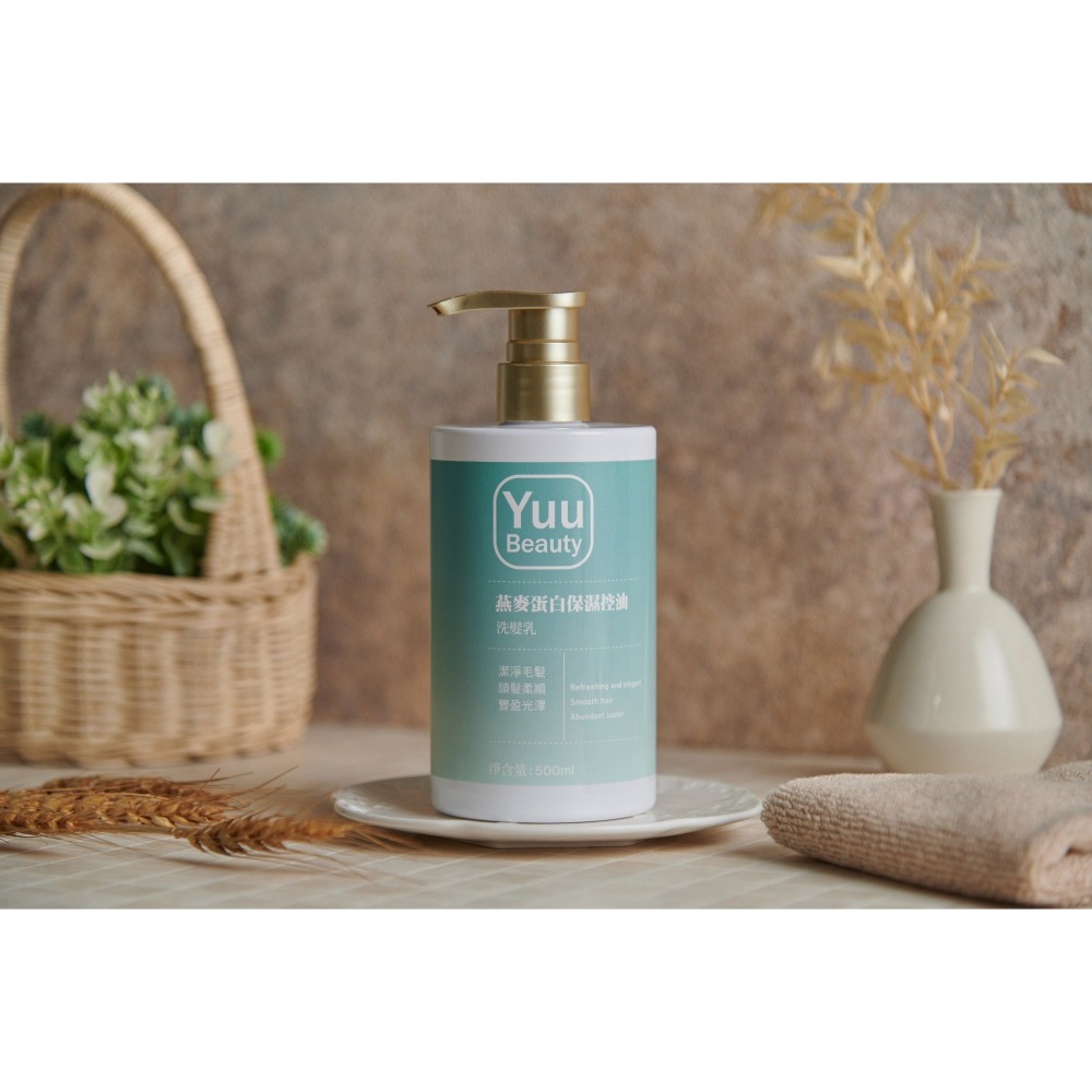 【Yuu Beauty】燕麥蛋白保濕控油洗髮乳 500ml｜燕麥蛋白強韌修護｜保濕+控油柔順亮澤不毛躁-細節圖2