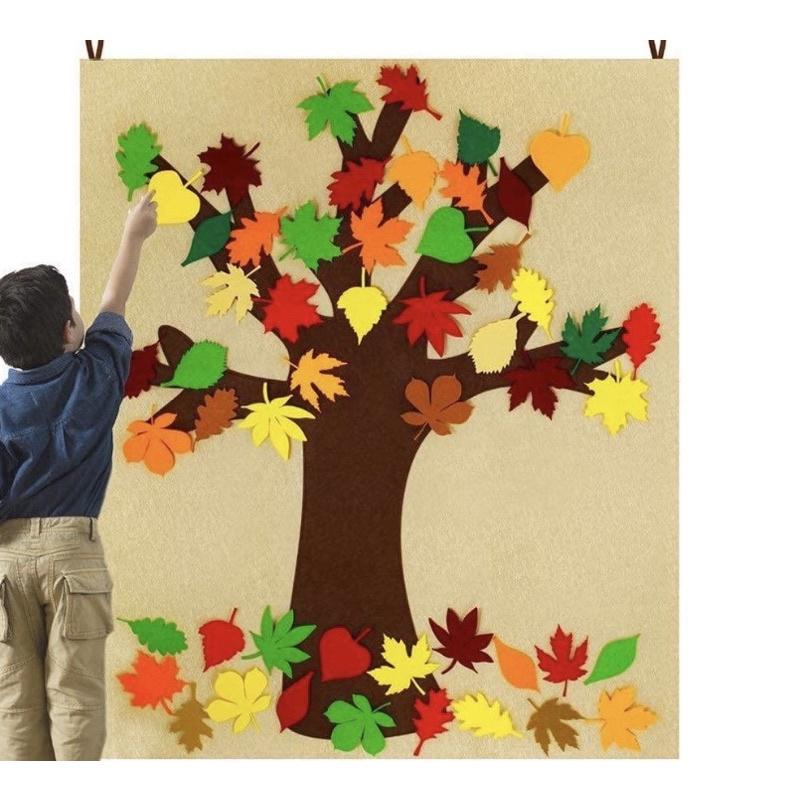 大型楓樹掛布 布織布款大樹葉子 楓葉 楓葉教材 大樹教材 樹葉教材 魔鬼氈配對 楓葉配對魔戰 楓葉佈置 楓葉系列 樹葉-細節圖5