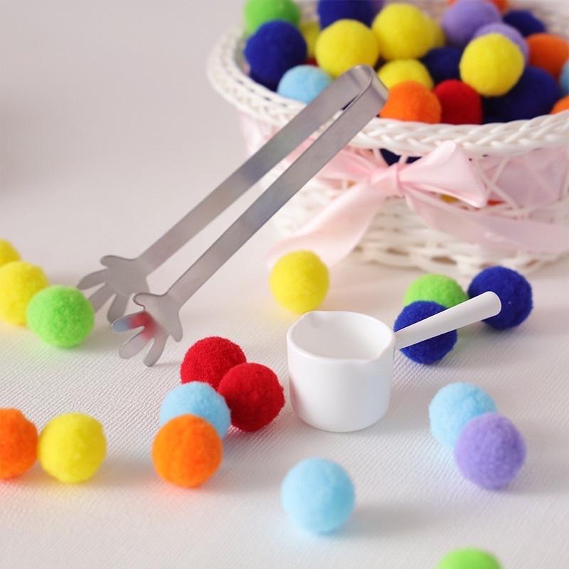 蒙氏毛球顏色配對遊戲 舀勺1支 毛球 蒙氏教具 蒙氏教材 顏色配對 顏色啟蒙 手眼協調教材 手眼協調訓練 蒙特利-細節圖3