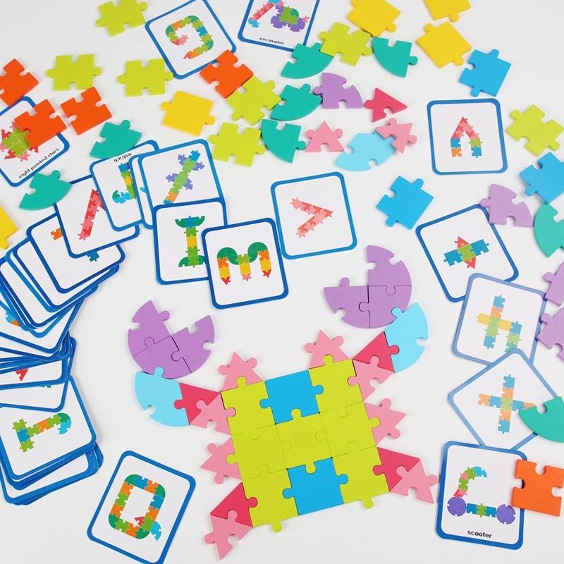 邏輯思維拼圖遊戲  拼圖遊戲   邏輯思維拼圖 認識空間 顏色對應概念 訓練小肌肉發展 邏輯拼圖 思維拼圖-細節圖2