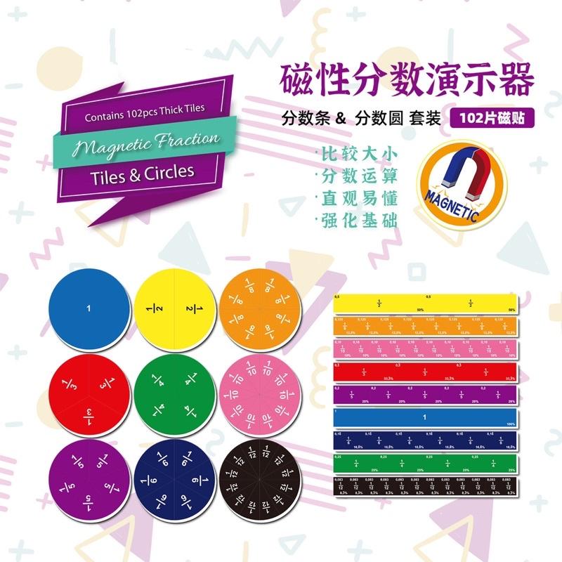 磁性數學分數圓盤片與分數加減組合教具 分數的加減法 分數的比大小 分數教學 分數較具 分數教材-細節圖3