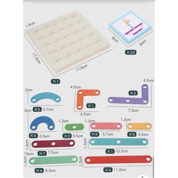 木製多功能字母套柱拼板 套柱 套柱教具 字母套柱 數字套柱  釘板x套柱 #蒙特梭利 #教具-細節圖4