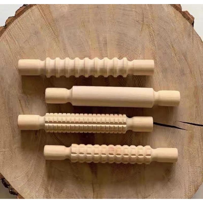 現貨🔴木製印花黏土工具組 印花桿麵棍  黏土工具 陶土工具 餅乾桿麵棍  紋路素材 黏土桿麵棍 兒童黏土工具 感官遊戲-細節圖2