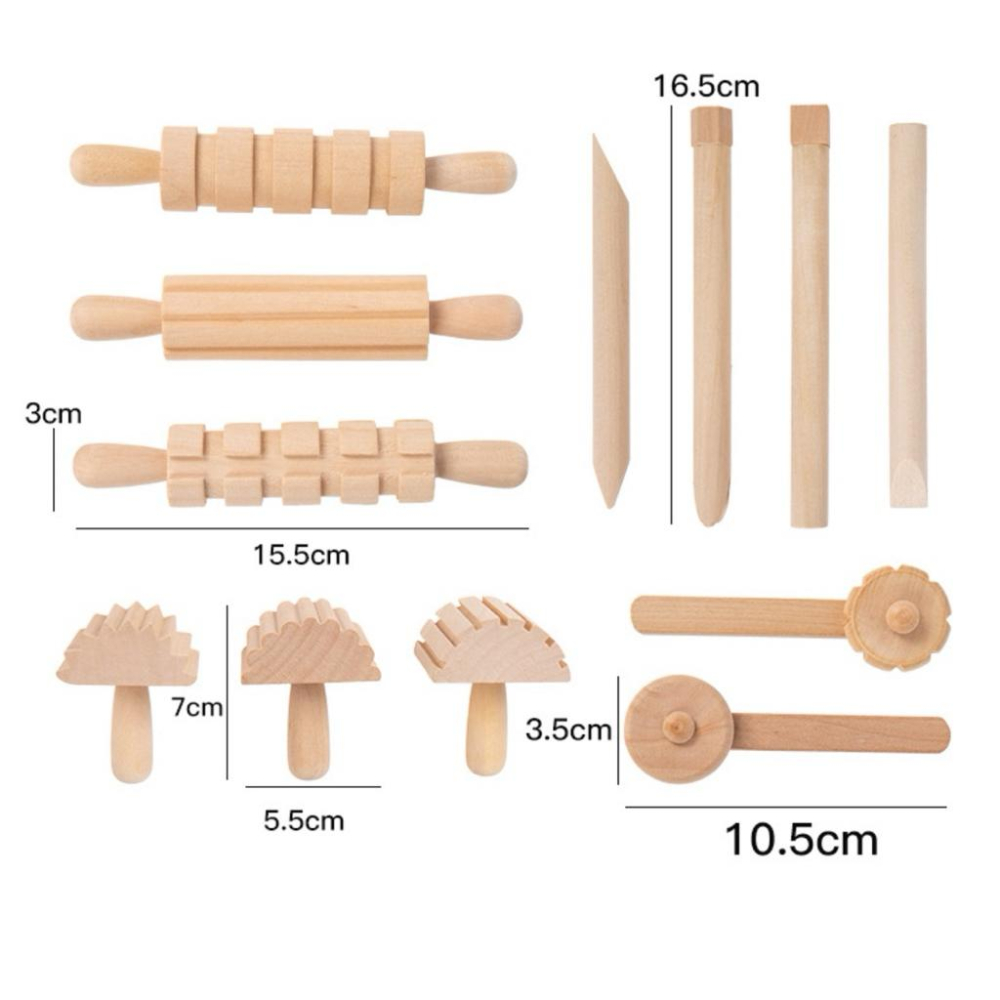 現貨🔴木製印花黏土工具組 印花桿麵棍  黏土工具 陶土工具 餅乾桿麵棍  紋路素材 黏土桿麵棍 兒童黏土工具 感官遊戲-細節圖7
