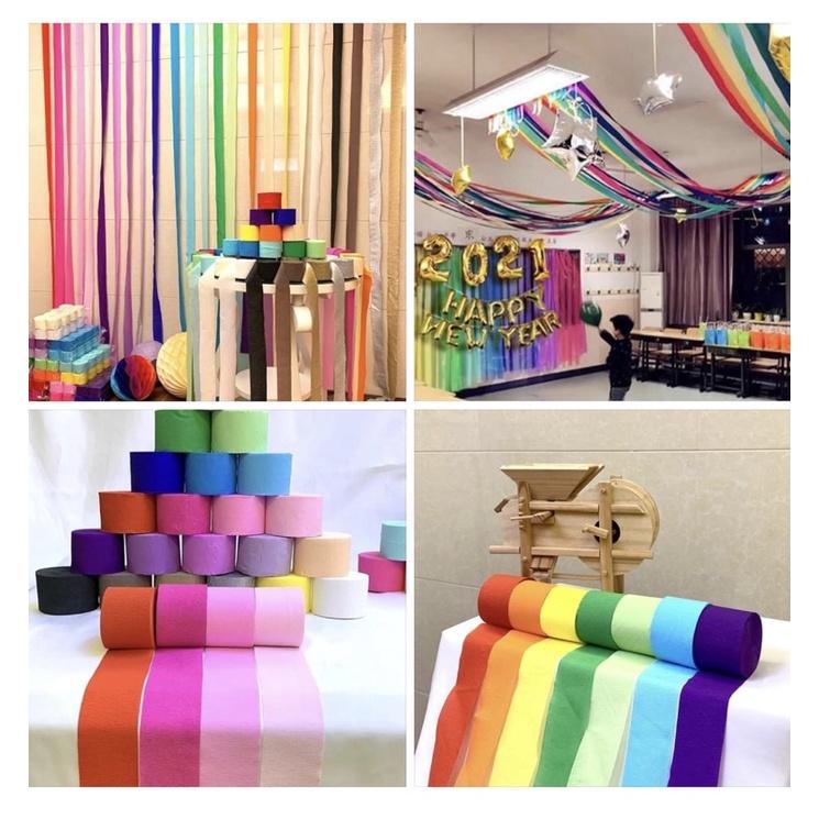 彩色皺皺紙10捲一組 佈置皺紋紙 彩色皺紙 婚禮佈置 教室佈置 活動佈置 揉紙 皺紋紙 皺紙-細節圖2