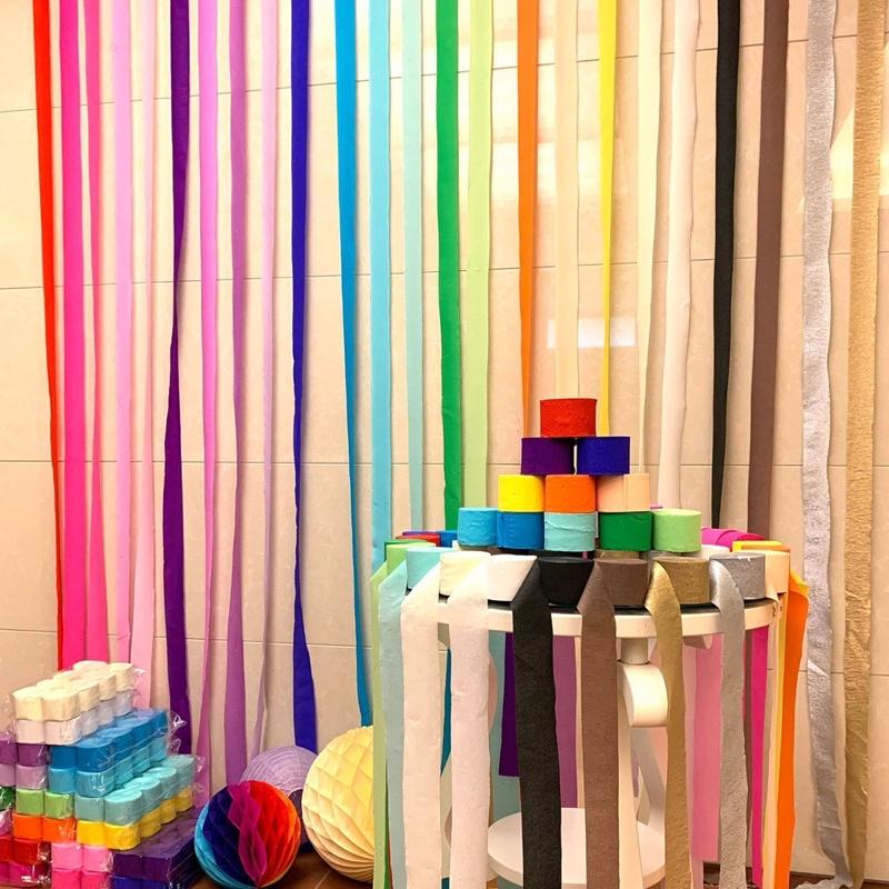 彩色皺皺紙10捲一組 佈置皺紋紙 彩色皺紙 婚禮佈置 教室佈置 活動佈置 揉紙 皺紋紙 皺紙-細節圖4