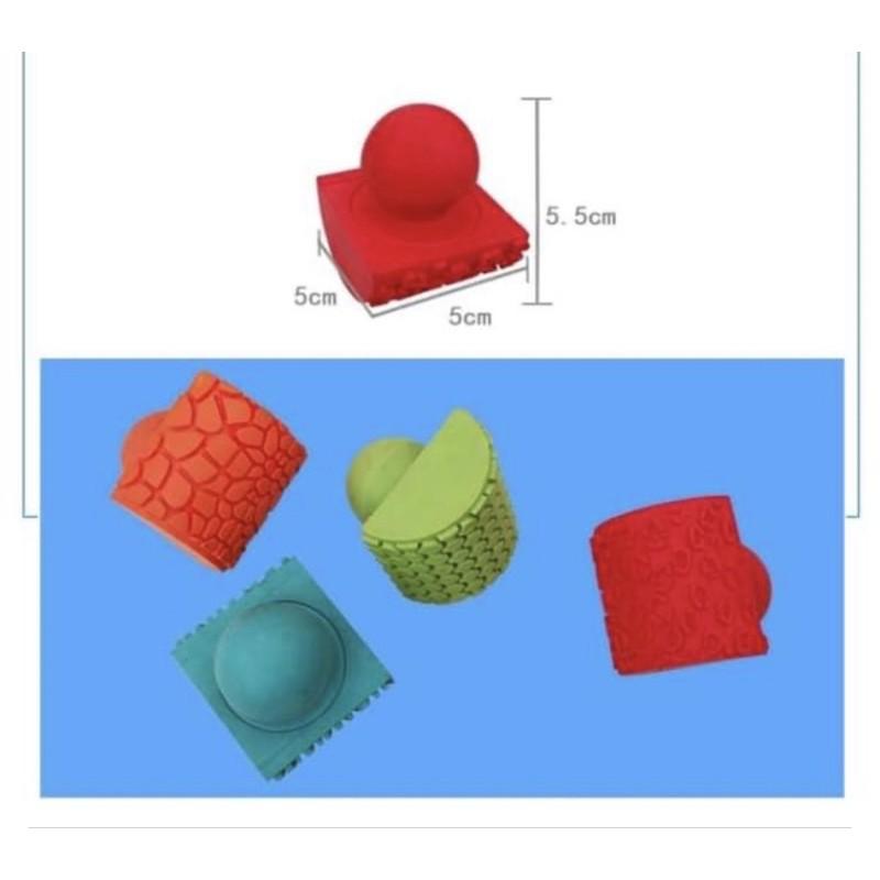動物橡膠印.diy繪畫工具四款印章,動物們的紋路印章 動物紋路印章 紋路印章 手指印章手指套印章 拓印印章 拓印教材-細節圖2