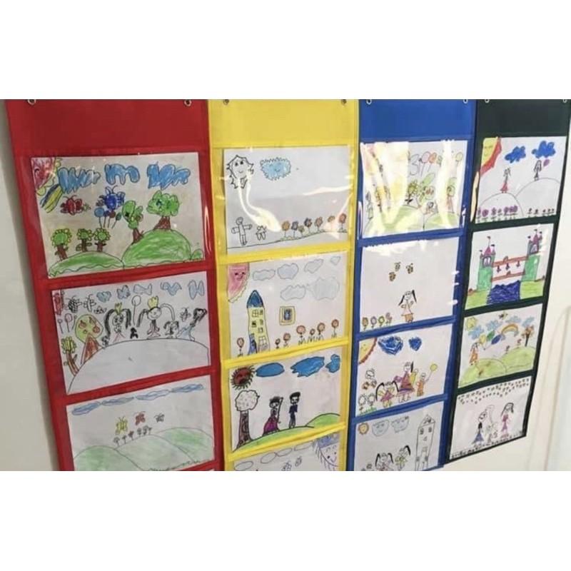 作品展示袋 繪本收納格 A4繪圖透明掛袋、繪本收納袋 書本收納袋、收納袋、文具收納 圖片收納 書本收納袋 繪本袋-細節圖3