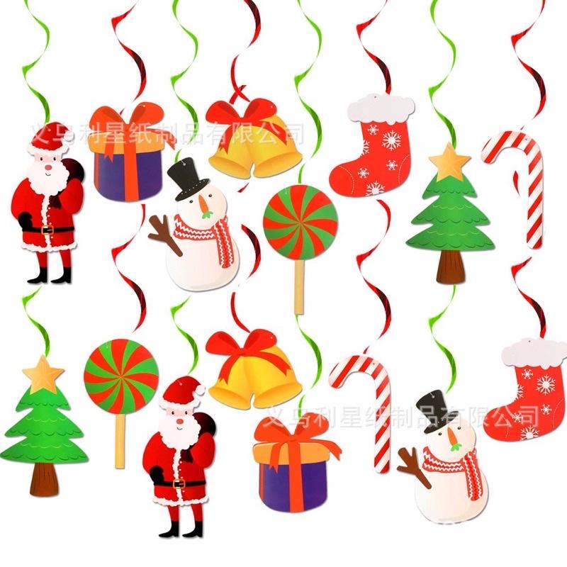 聖誕禮物 聖誕裝飾 聖誕掛旗 聖誕拉旗、聖誕佈置、聖誕裝飾 聖誕螺旋掛旗 聖誕螺旋掛旗-細節圖7