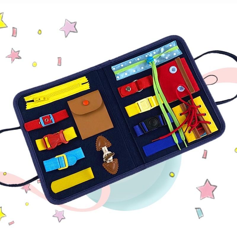 蒙氏教具 日常生活教具穿衣服學習板 訓練學習自理能力生活習慣、動手能力、配對遊戲、生活自理能力綁鞋帶、打繩結 學習版-細節圖4