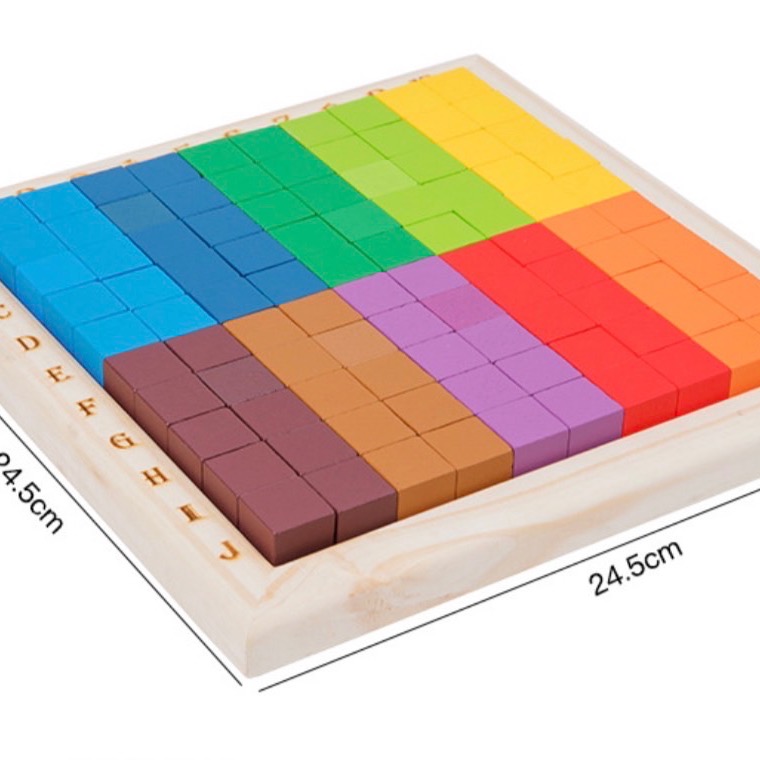 木質方塊拼圖積木 🌈彩虹方塊積木；可當馬賽克系列拼圖 方塊積木  M65364商檢合格-細節圖4