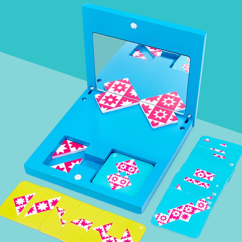 物理性桌遊 鏡像拼圖 鏡子反射 鏡像構建 桌遊 空間邏輯思考 專注力 折射與反射 益智教具 鏡像拼圖 蒙式教材 鏡面桌遊-細節圖2