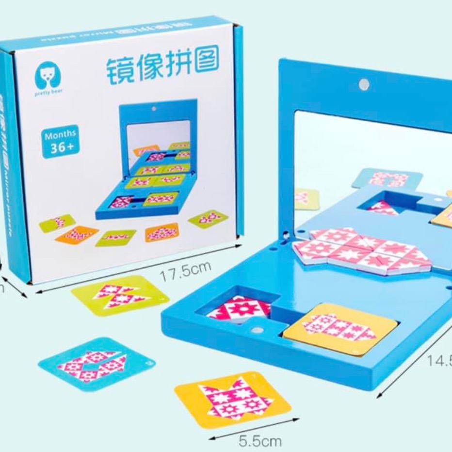物理性桌遊 鏡像拼圖 鏡子反射 鏡像構建 桌遊 空間邏輯思考 專注力 折射與反射 益智教具 鏡像拼圖 蒙式教材 鏡面桌遊-細節圖3