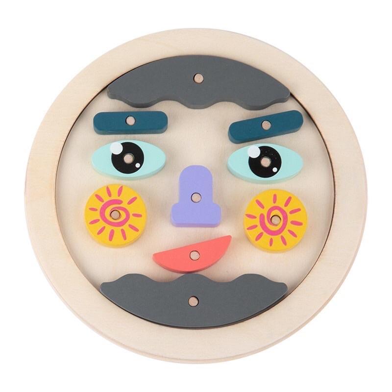 蒙特利😘情緒表情教具 情緒款  表情玩教具幼兒園蒙特梭利教具&教師專用教具 蒙特梭利教 變臉積木 表情桌遊 五官教學-細節圖3