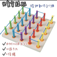 穿線柱 認識方位空間邏輯 認識顏色對應概念 訓練觀察力 訓練專注力 啟蒙教學 精細動作 穿線版 彩虹桌遊 弱視訓練