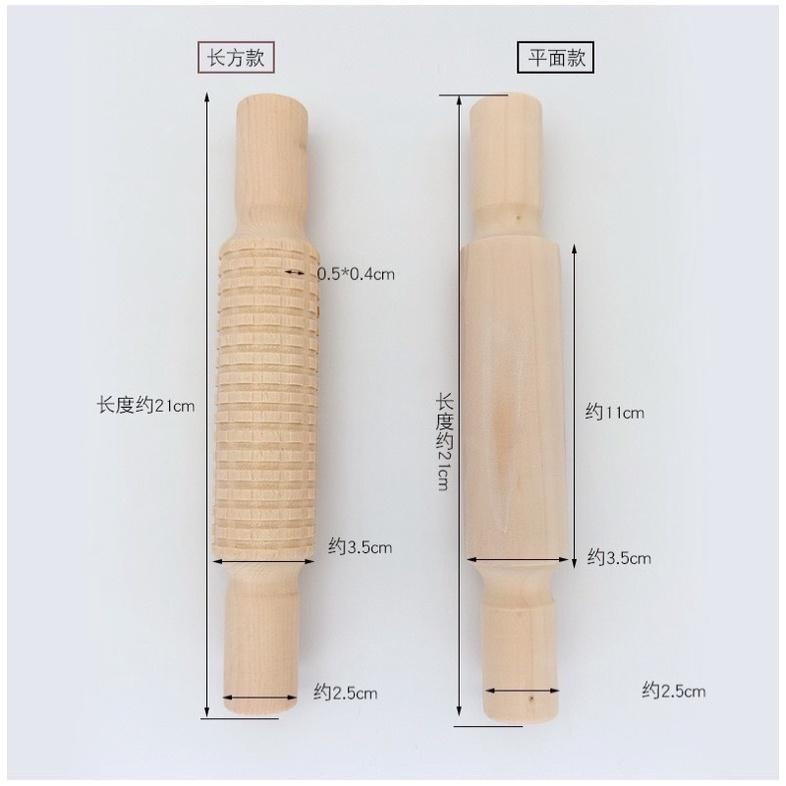 木製印花工具組 一組4款印花桿麵棍  黏土工具 陶土工具 餅乾桿麵棍  紋路素材 黏土桿麵棍 黏土工具 小肌肉訓練-細節圖5