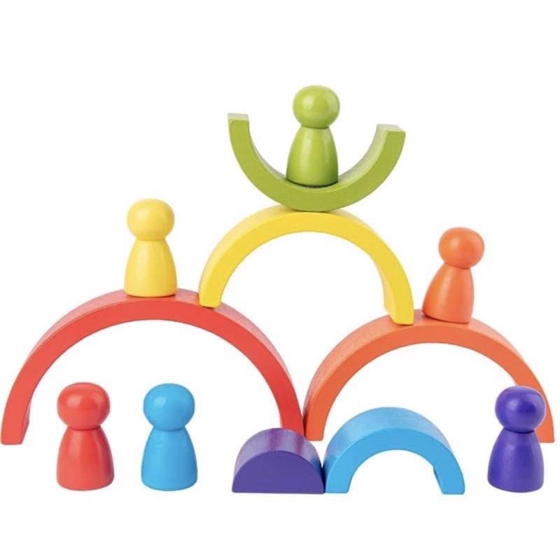 現貨透光積木 彩虹積木 透光教具 彩虹透明積木 彩虹教具 彩虹壓克力光影積木 彩虹桌遊 彩虹塔 蒙特梭利木製教具現貨❤️-細節圖6