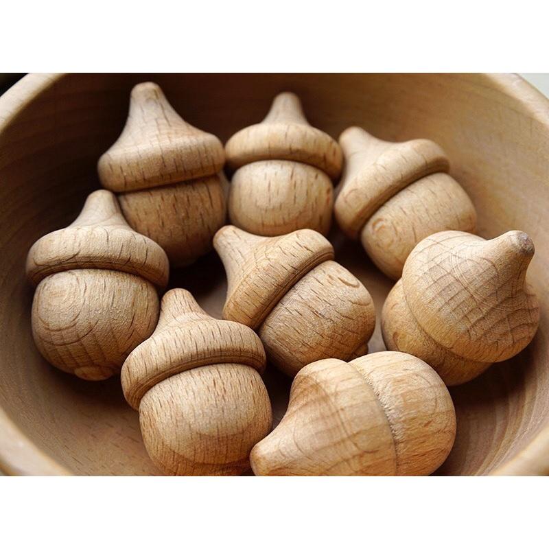 小櫸木款 混合小積木（自行彩繪款）小積木 木製小積木 開放性積木 開放性積木🐿️原色松果子 松果子 建構區域-細節圖4