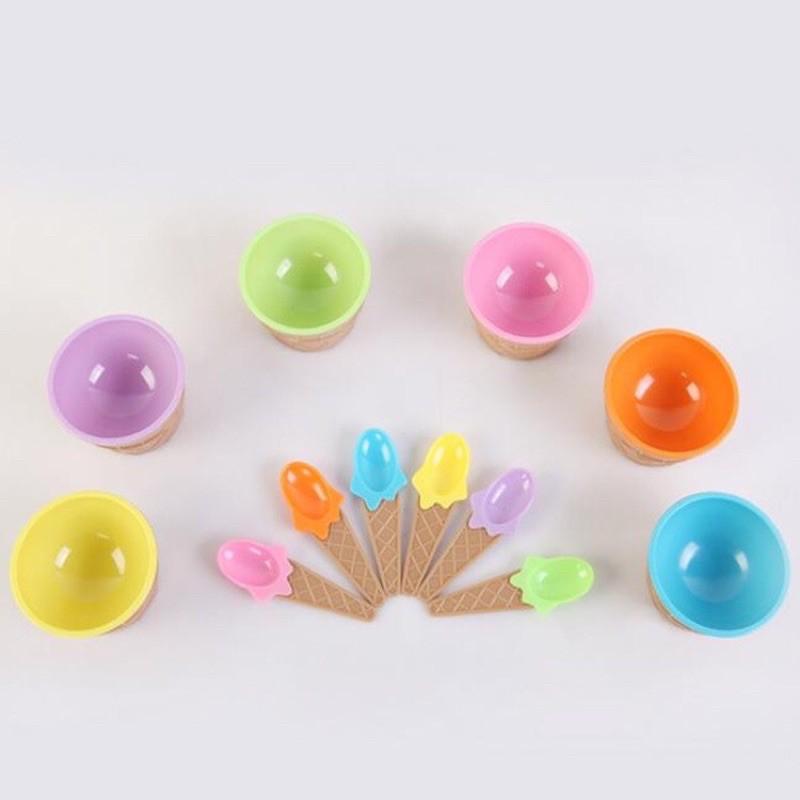 甜點教具 冰淇淋碗（六色ㄧ組）甜點教具 甜點碗 冰淇淋碗 顏色配對 甜點配件 甜點素材-細節圖4