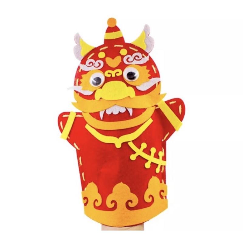新春不織布年獸故事道具手偶 手工DIY製作材料 年獸教具 年獸 春節勞作 年獸教材 年獸-細節圖2