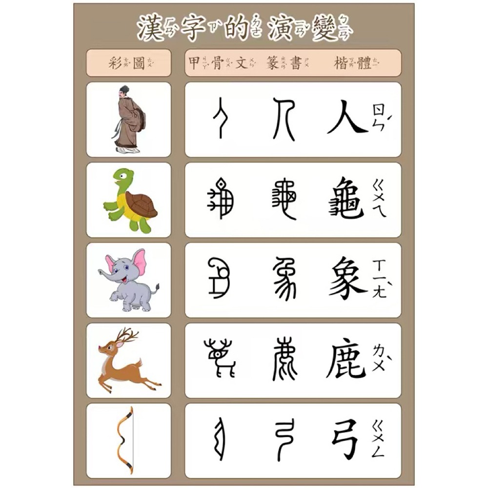 漢字演變圖卡 甲骨文到楷書演化  認字教具  視覺化學習神器 甲骨文教具 認字教材-細節圖5