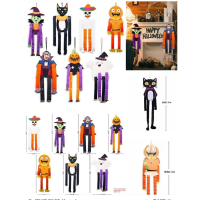 萬聖節人物伸縮掛飾 紙卡掛飾2入隨機 拉旗 萬聖節佈置