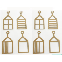 光影小屋 小房子裝飾 8片 牛皮紙片    光影小屋吊飾 DIY彩色玻璃窗裝飾