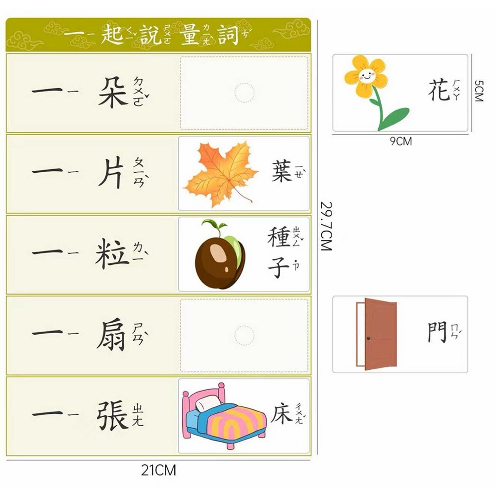 量詞卡 繁體卡 量詞配對學習卡 生活物品功能配對卡 注音圖像認知教具 量詞卡 注音配對卡-細節圖3